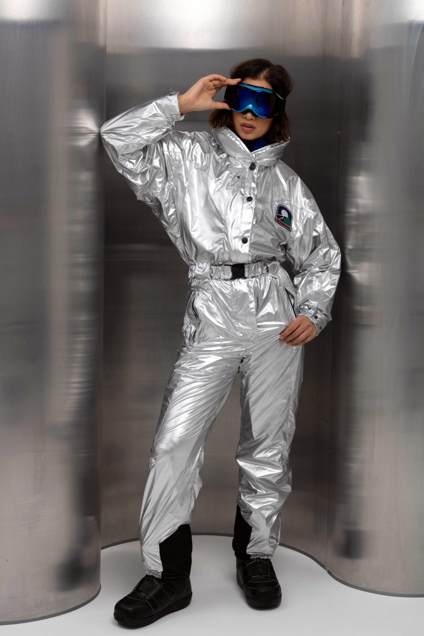Women’s Metallic Winter Ski Jumpsuit | Waterproof Ski & Snowboard Suit