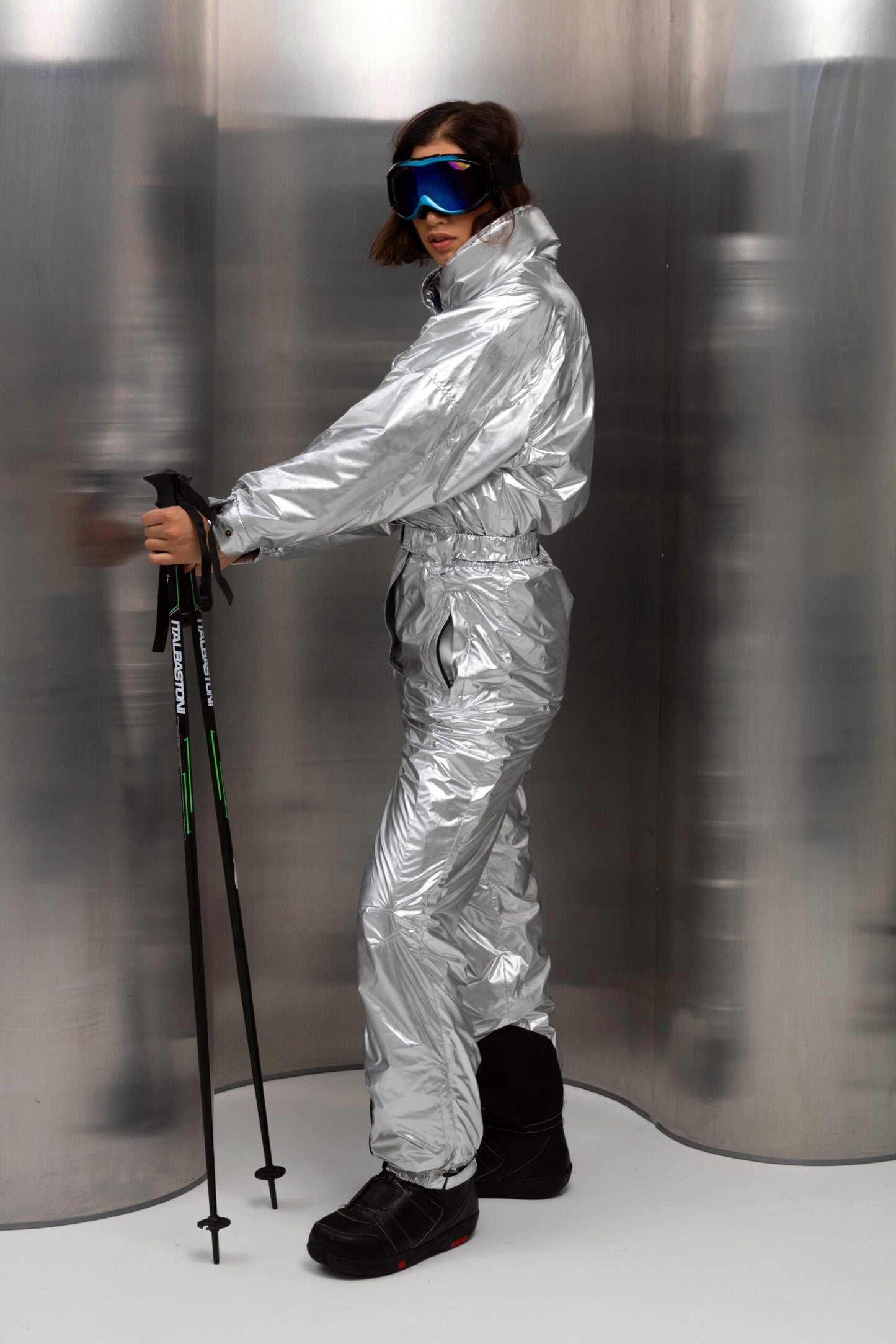 Women’s Metallic Winter Ski Jumpsuit | Waterproof Ski & Snowboard Suit