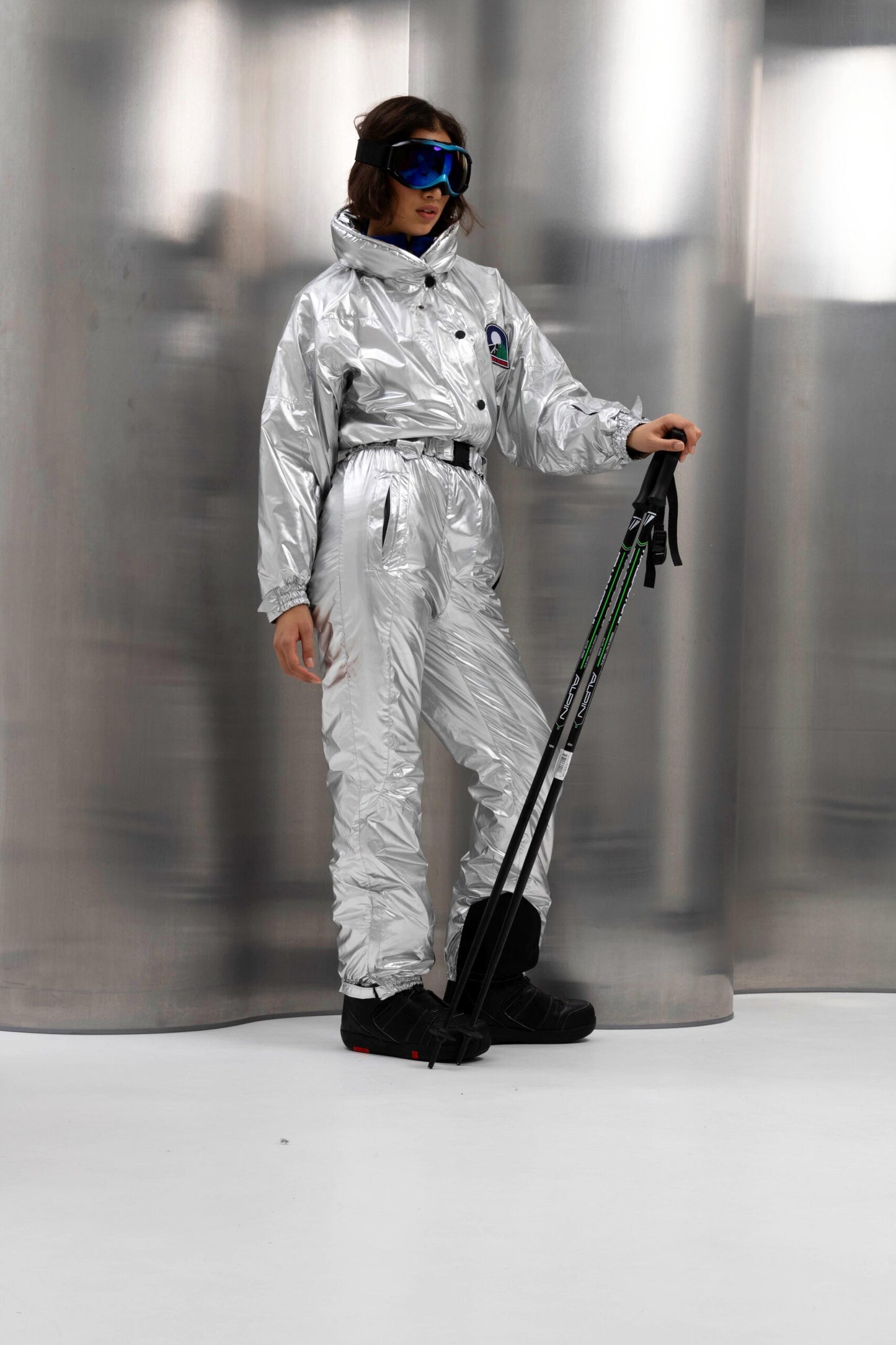 Women’s Metallic Winter Ski Jumpsuit | Waterproof Ski & Snowboard Suit