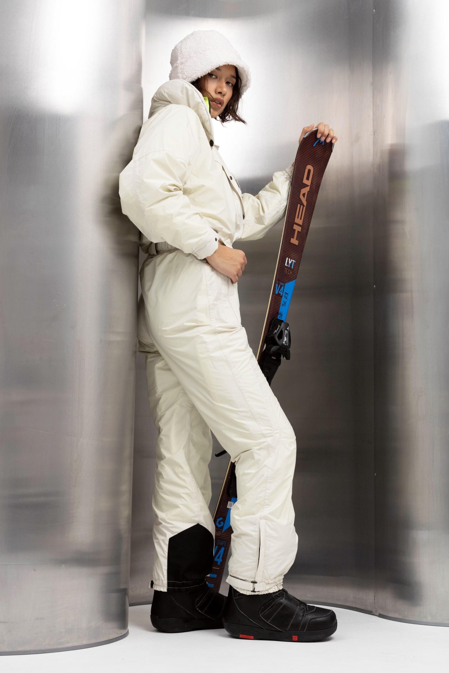 Women’s White Winter Ski Jumpsuit