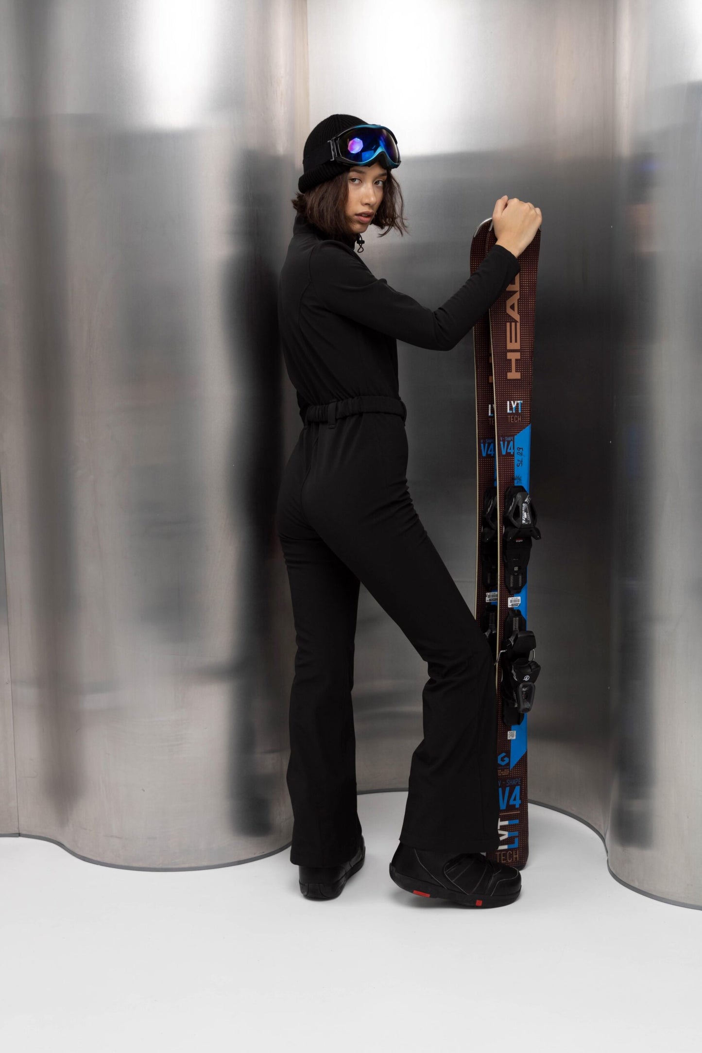 Women’s Black Softshell Winter Ski Jumpsuit | Waterproof Ski & Snowboard Suit