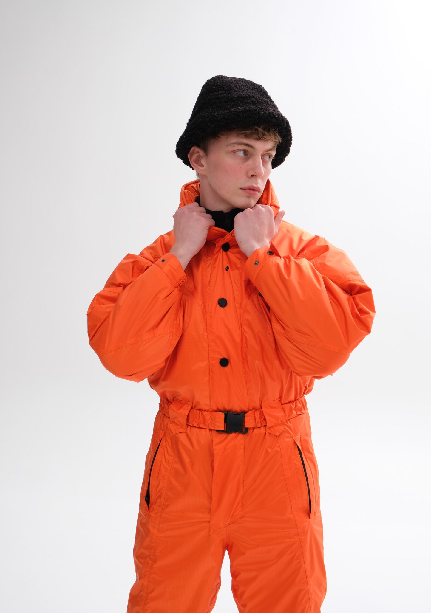 Men'a winter ski suit orange color