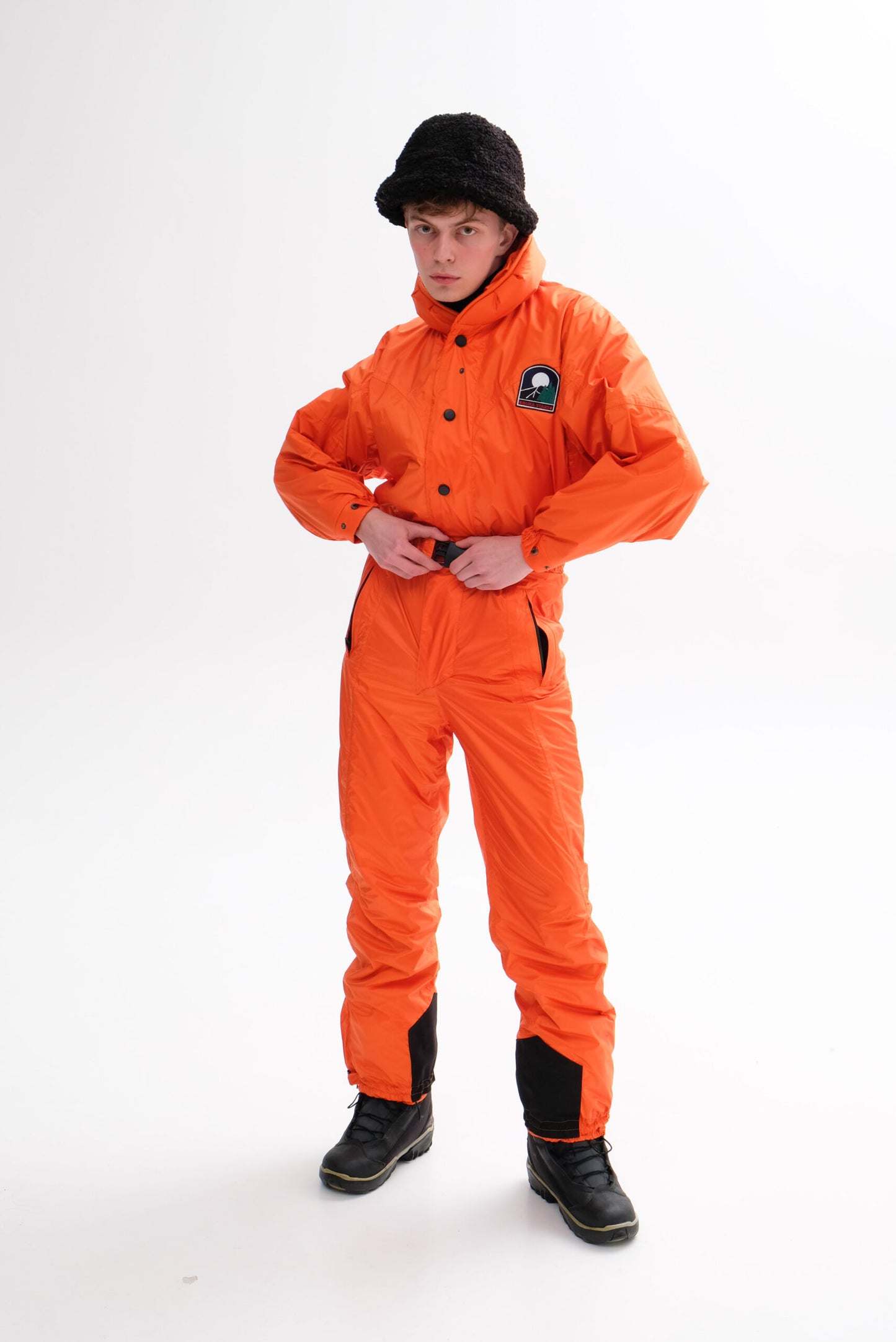 Men'a winter ski suit orange color