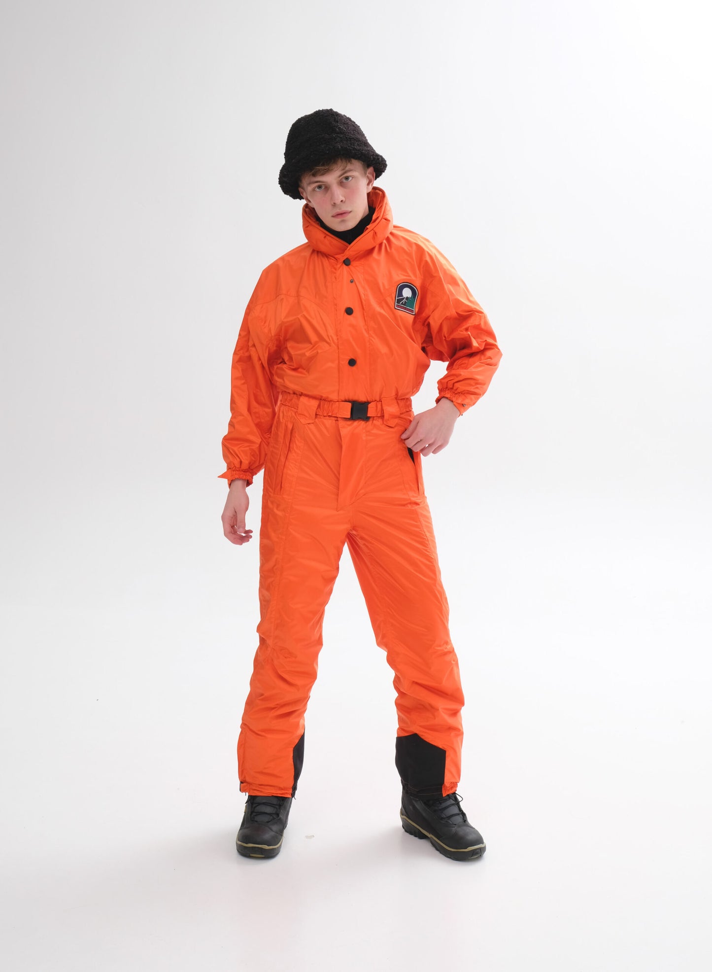 Men'a winter ski suit orange color