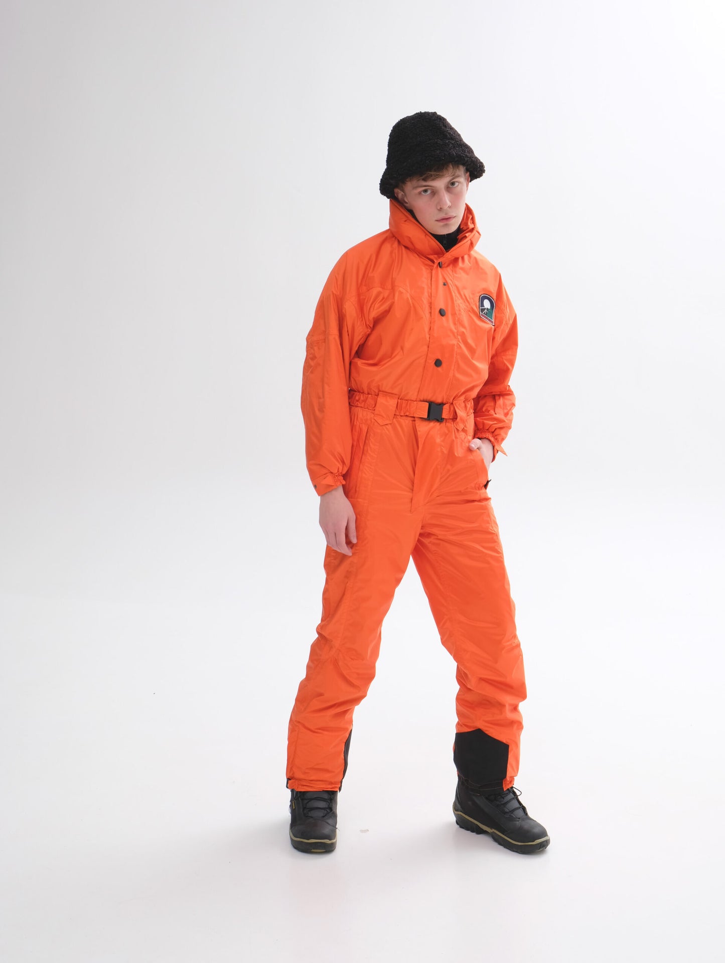 Men'a winter ski suit orange color