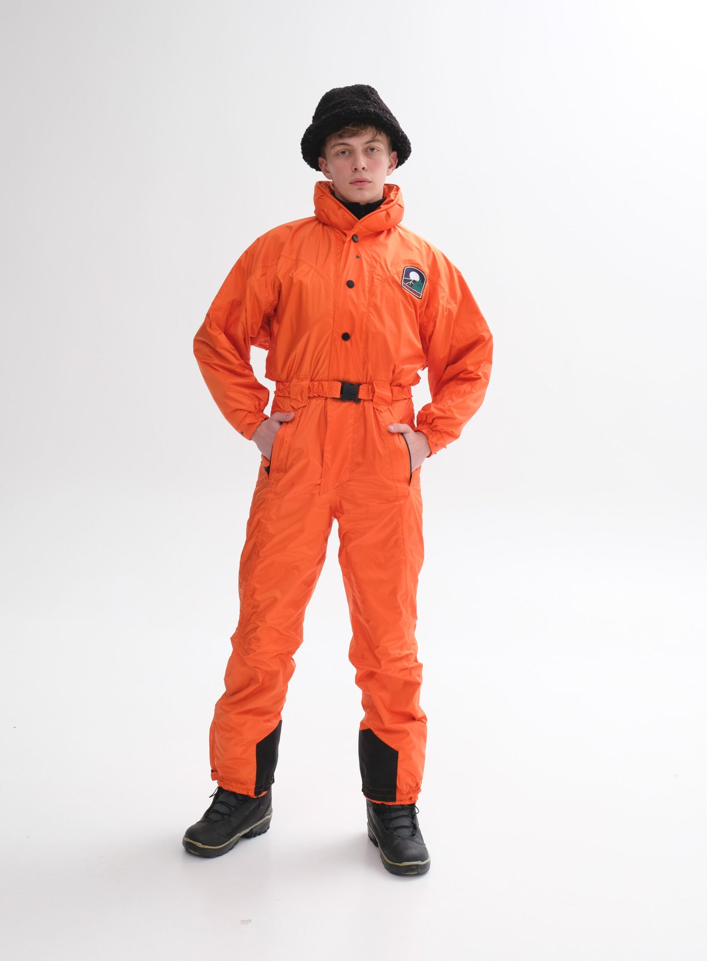 Men'a winter ski suit orange color