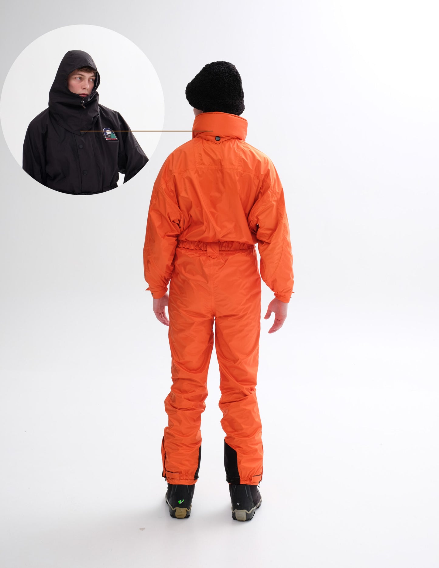 Men'a winter ski suit orange color